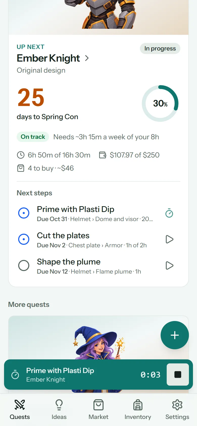 The build timer running
